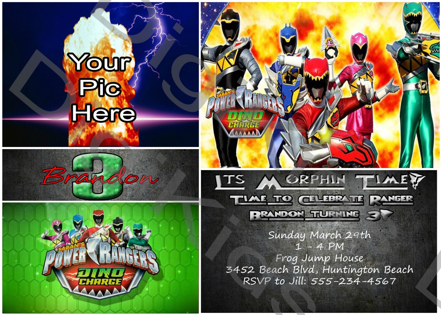 Invitation Anniversaire Power Rangers