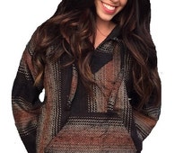225913 Cocoa Baja Hippie Poncho: Hooded with Tassles