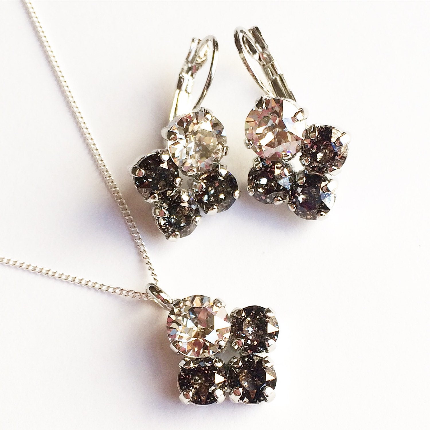 4 stone Swarovski bubble necklace by EverlyGraceDesigns on Etsy