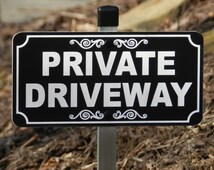 PRIVATE DRIVEWAY Lawn Sign, Driveway Sign - Engraved - Free Shipping