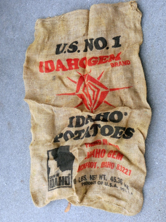 Idaho Gem Brand Vintage Burlap Potato Sack by DynamicCrumbs