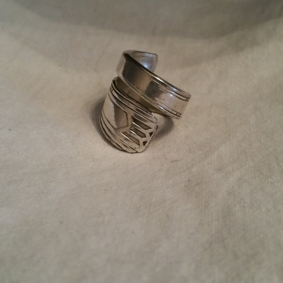 Vintage Handmade Silver Plated Spoon Ring 1932 Friendship
