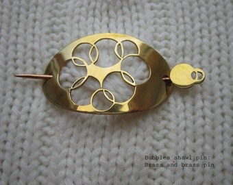 Handmade Shawl Pin / Hair barrette - Bubble