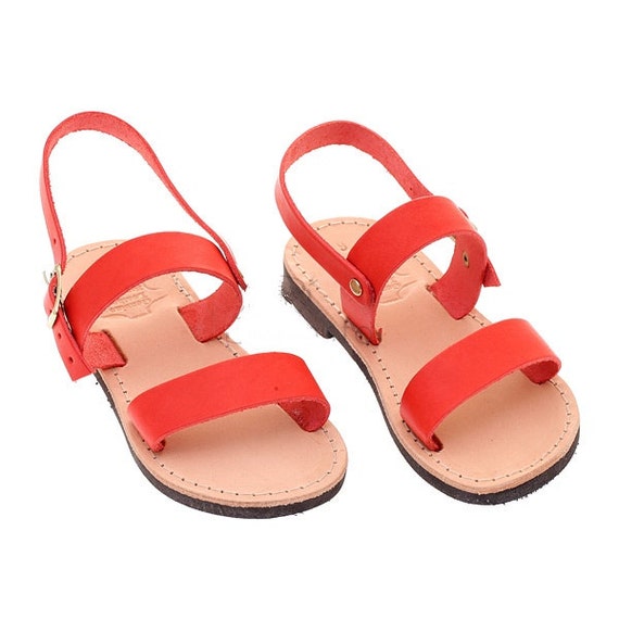 Kids leather sandals-Real greek leather sandals by marizasShop