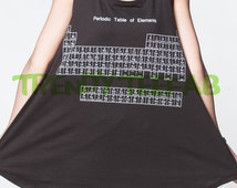 table elements periodic quilt of Table Dress Women Mini Tank Elements Dress Periodic Black of Chemical