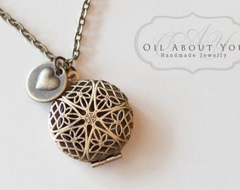 Essential Oil Diffuser Necklace Diffuser Necklace Aromatherapy Necklace Antique Bronze Locket Pendant Filigree Gift For Her Love Heart Scent