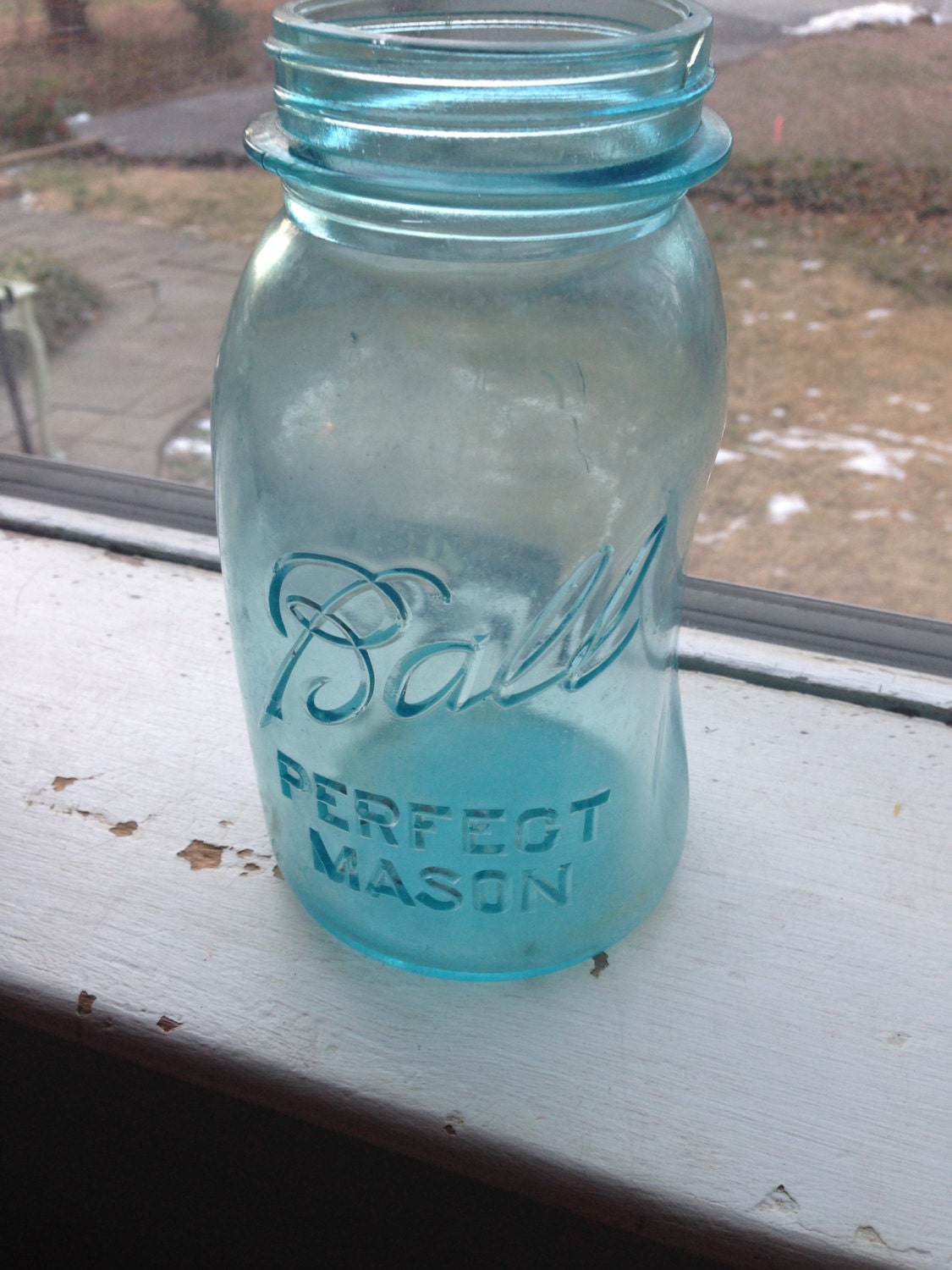 Vintage Number 2 Blue BALL Perfect Mason Jar Quart Size
