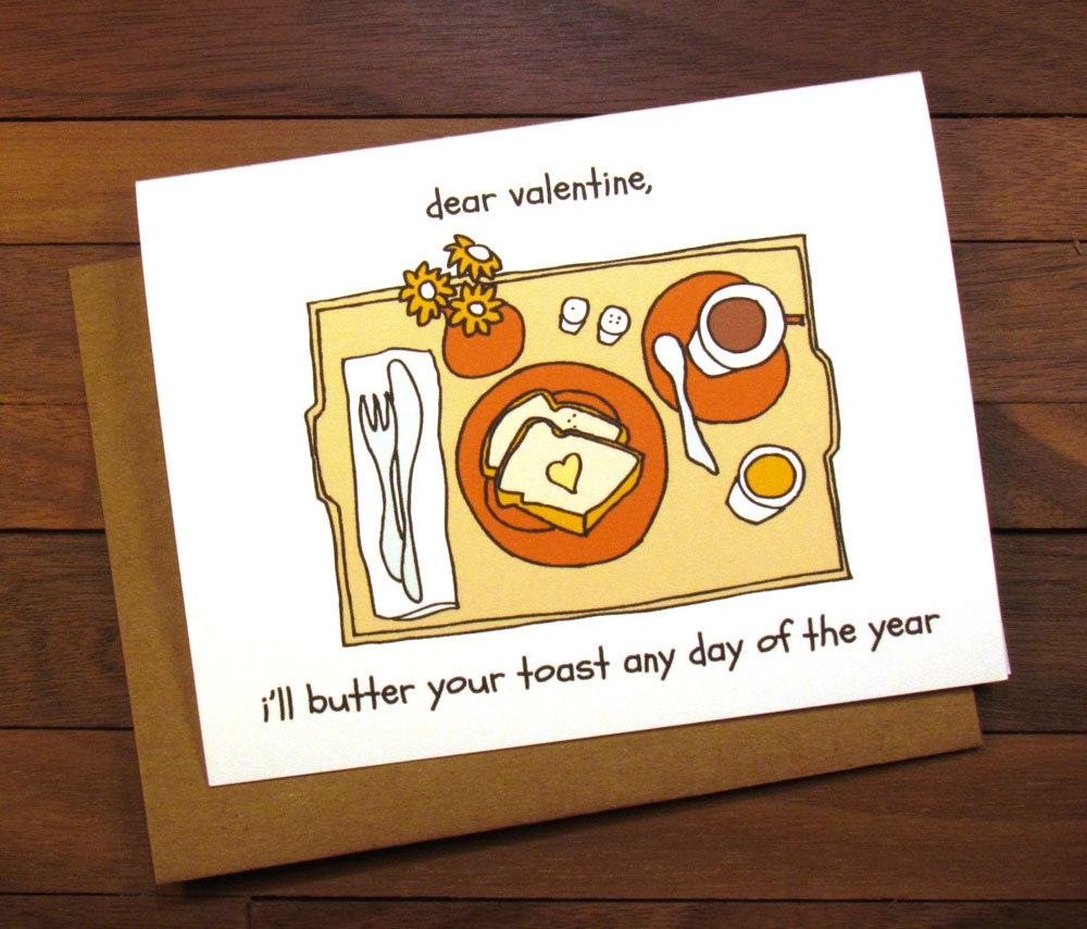 Funny Valentine's Card Breakfast in Bed Card for your