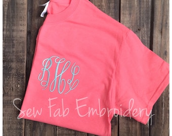 Womens Monogrammed Shirt Personalized Initials