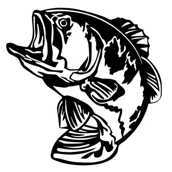 Bass Fish Die-Cut Decal Car Window Wall Bumper Phone Laptop