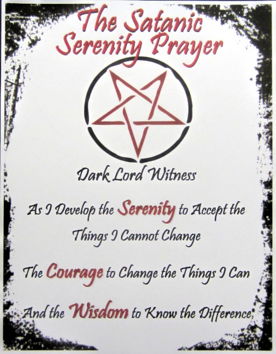 kanji strength 1/2 Prayer Serenity Occult Novelty 11 x Satanic Print 8 Poster