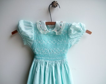 Magnolia Baby Vintage Blue Bird Smocked Printed Dress Set main image 0
