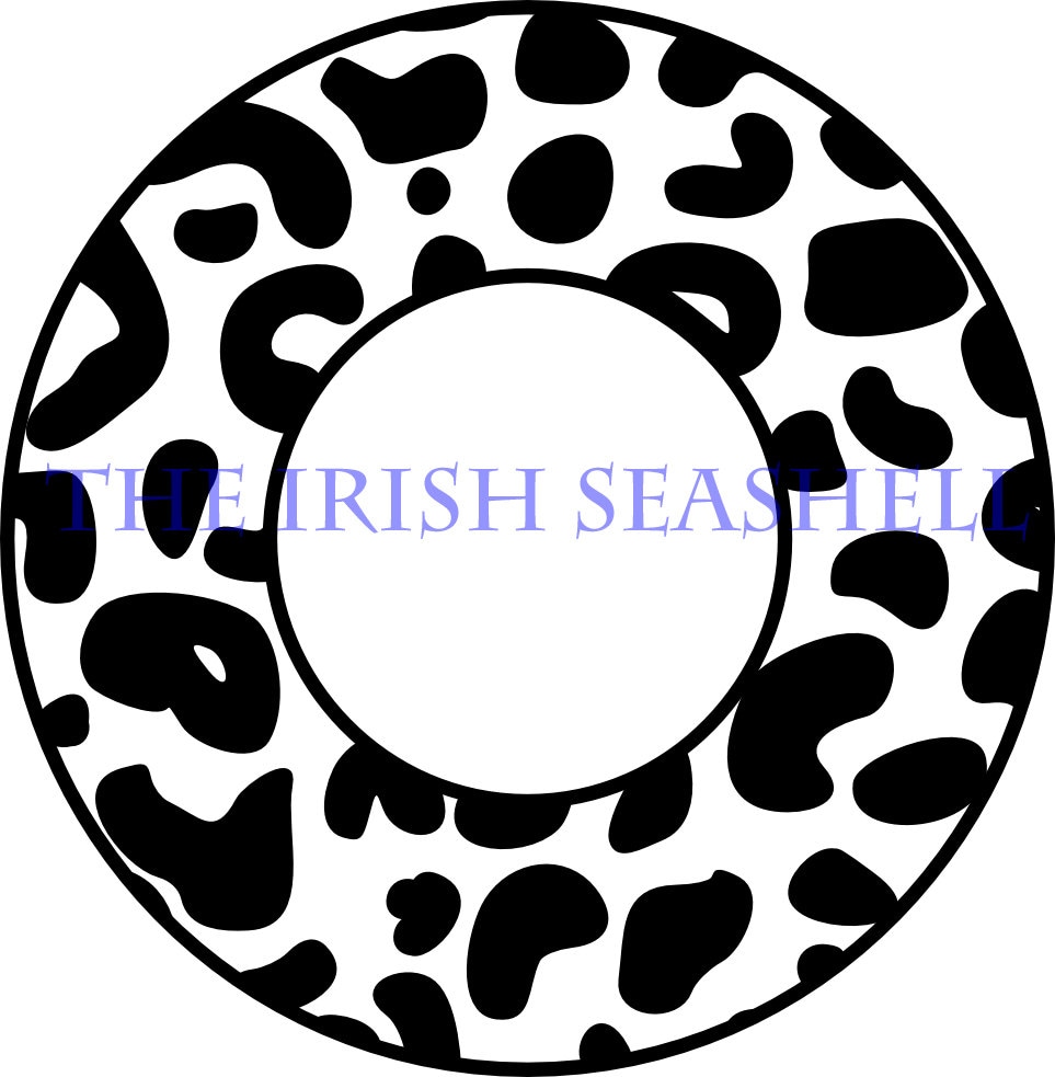 Download Cheetah Leopard Jaguar Circle Monogram Frame SVG DXF Design