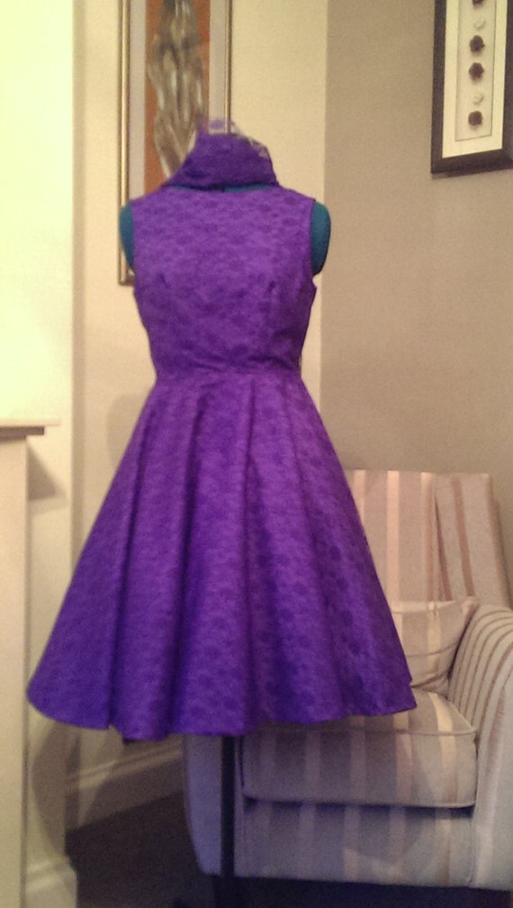 Purple Lace Vintage Style Dress UK 12