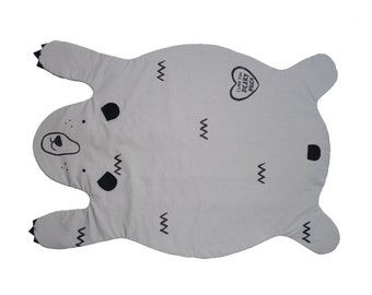 Bear blanket in grey/gray kids play mat, rug