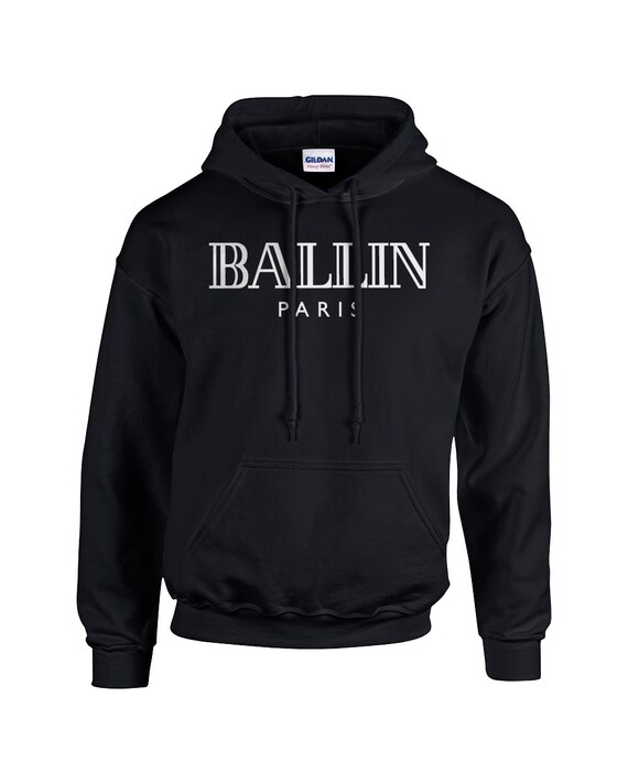 Ballin Paris Hooded Sweatshirts Retro Hip Hop by PrintKnightTees