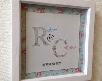 Engagement / wedding gift with couples initials