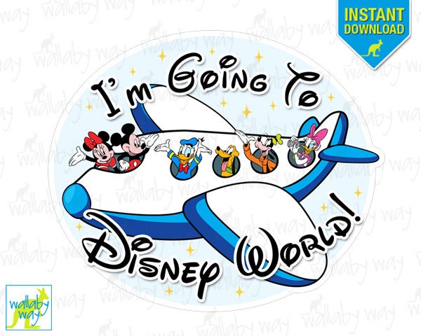 I'm Going to Disney World Mickey Airplane Printable Iron