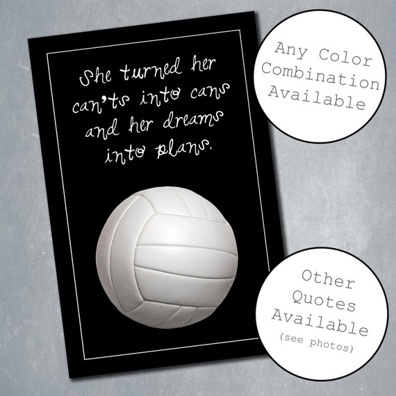 Volleyball Poster with Inspirational Quote by PartyHiveCreations