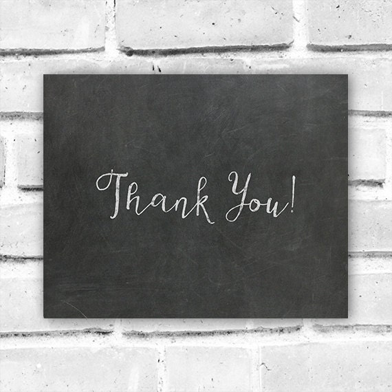 Thank You Chalkboard Sign Wedding Thank You by StudioPrintables