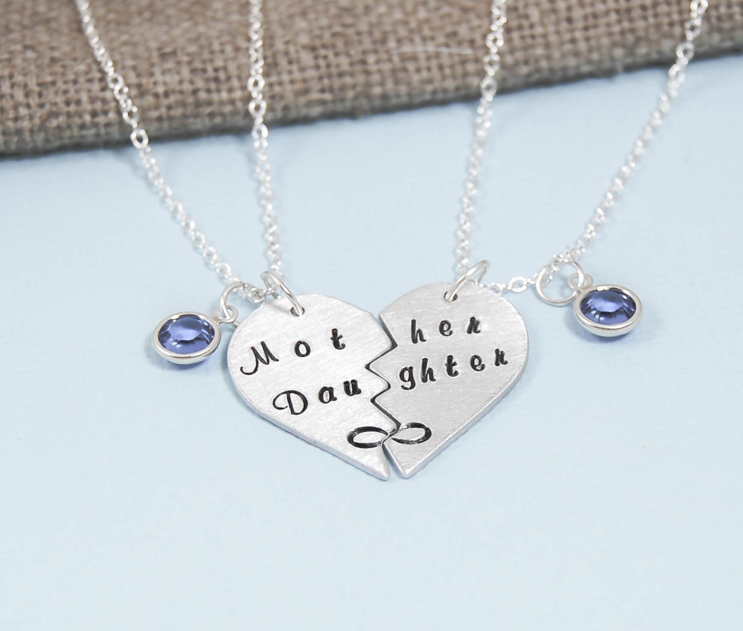 Mother Daughter jewelry mothers day gifts Silver Hearts