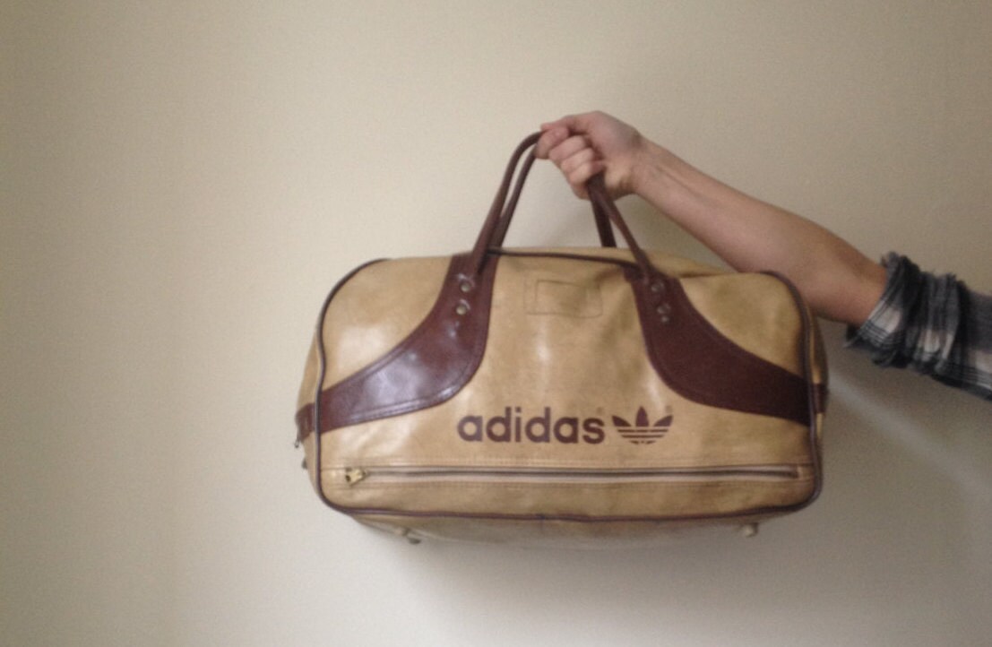 Vintage 1970s Adidas Vinyl Gym Bag by WeldonKees on Etsy