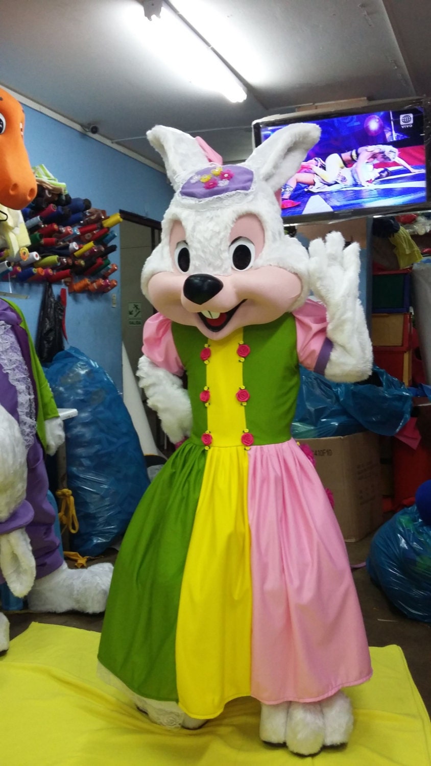 Girl Easter Bunny Mascot Costume Adult By AdultMascotCostumes