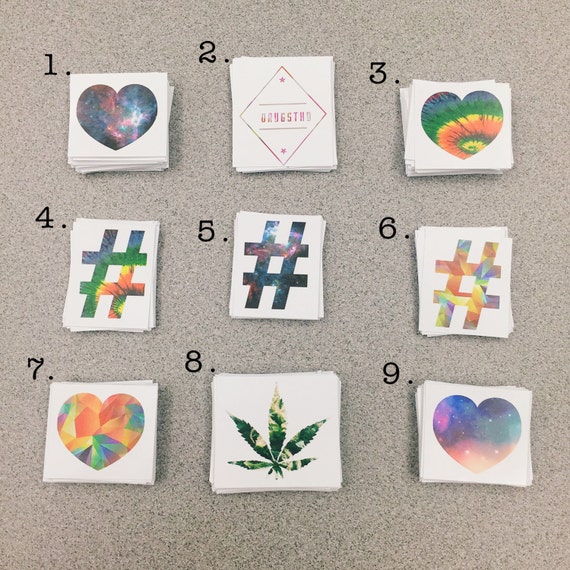 Instagram Heart Hashtag Trippy Stoner Galaxy Stickers