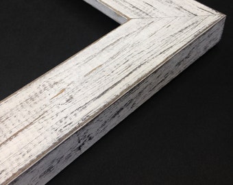 WHITE Rustic Wood Picture Frame, Reclaimed Distressed Wood - All Wood - 4x6, 5x7, 8x10, 11x14, 16x20, 18x24, 24x36 + Custom Frame Sizes