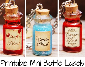 mermaid tears mini bottle labels printable by heaveninaragecrafts