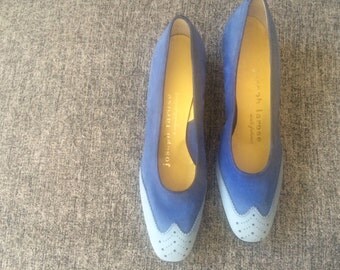 Joseph Larose 7N Blue Suede Spectator Shoes - Vintage 60s