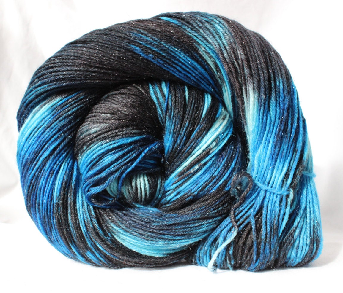 hand dyed yarn black blue variegated with by smaksuperfibers hand dyed yarn black blue variegated with by smaksuperfibers