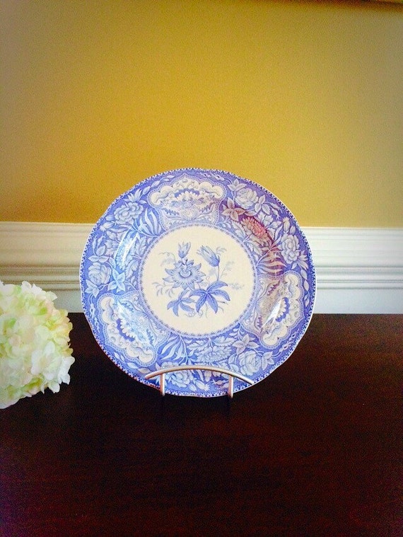 FLORAL SPODE Blue Room Transferware Plate by FelixVintageMarket
