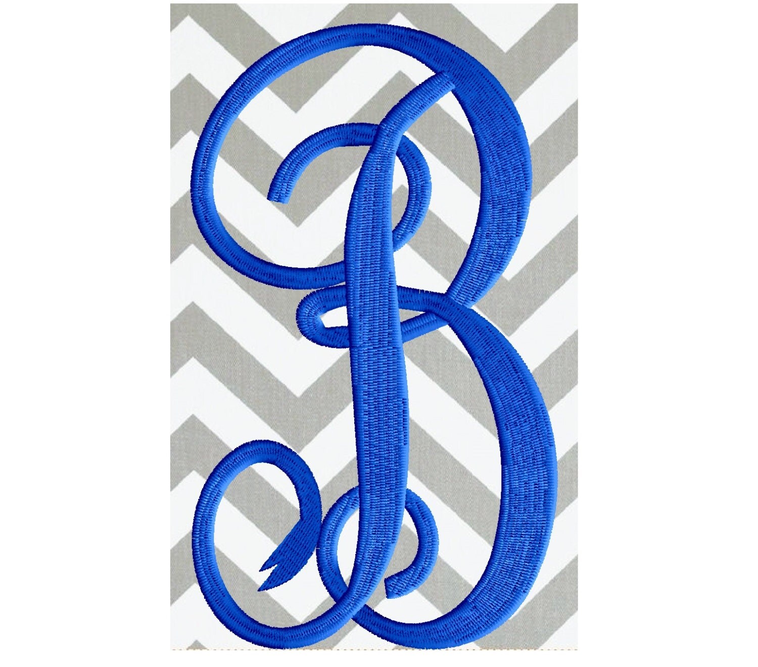 Extra Large 5 inch tall Scripty Monogram Font Embroidery File
