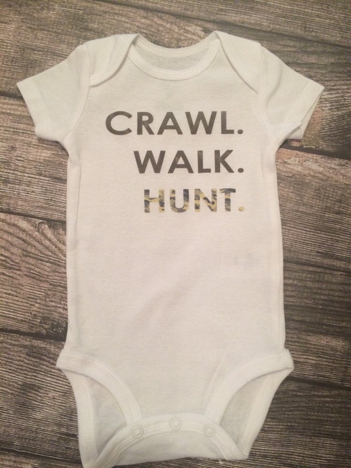 Crawl Walk Hunt baby bodysuit baby hunting clothes baby boy