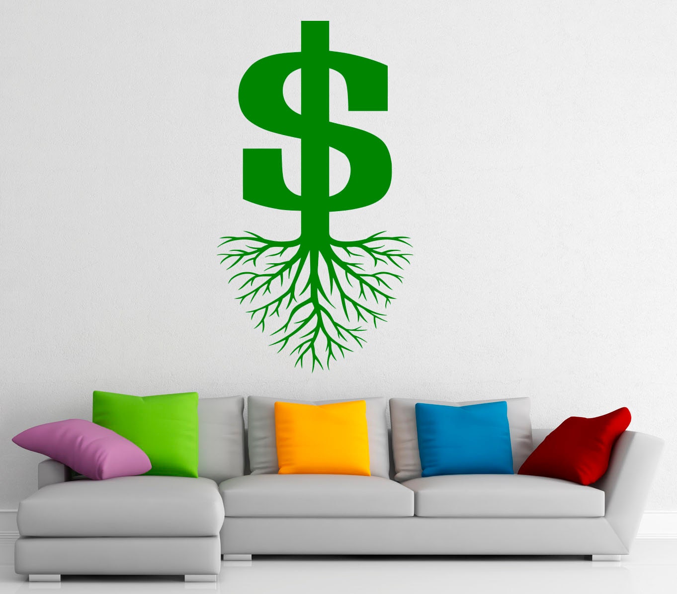 Money Sign Wall Decal Vinyl Stickers Dollar Money Tree Bank