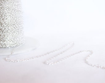 Sterling Silver Chain by the Foot - 1.9mm Round Cable Chain - Medium Chain - Silver Chain - Wholesale Chain - Custom Length / SS-CH002