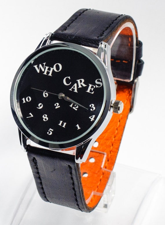 Black Face Watch Wristband with White Numbers by Lateanywaywatch