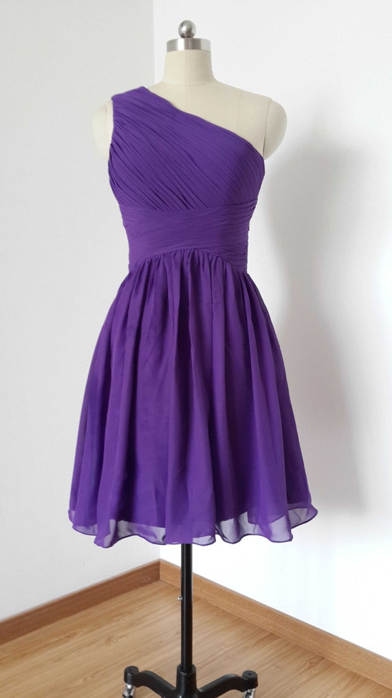 purple one shoulder