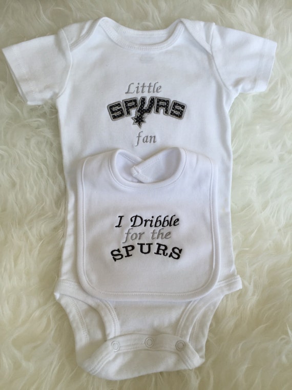 San Antonio Spurs Baby Bib and Onesie Set with Embroidery and