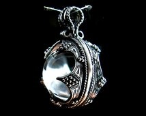 Pendant «Gotland» with a rock crystal ball. Viking Age. Viking jewelery. Silver viking talisman