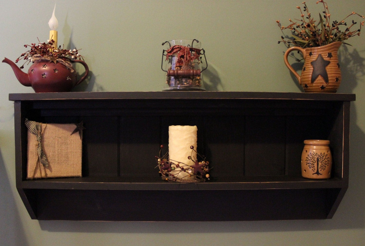 Primitive Rustic Handmade Wall Shelf by on Etsy