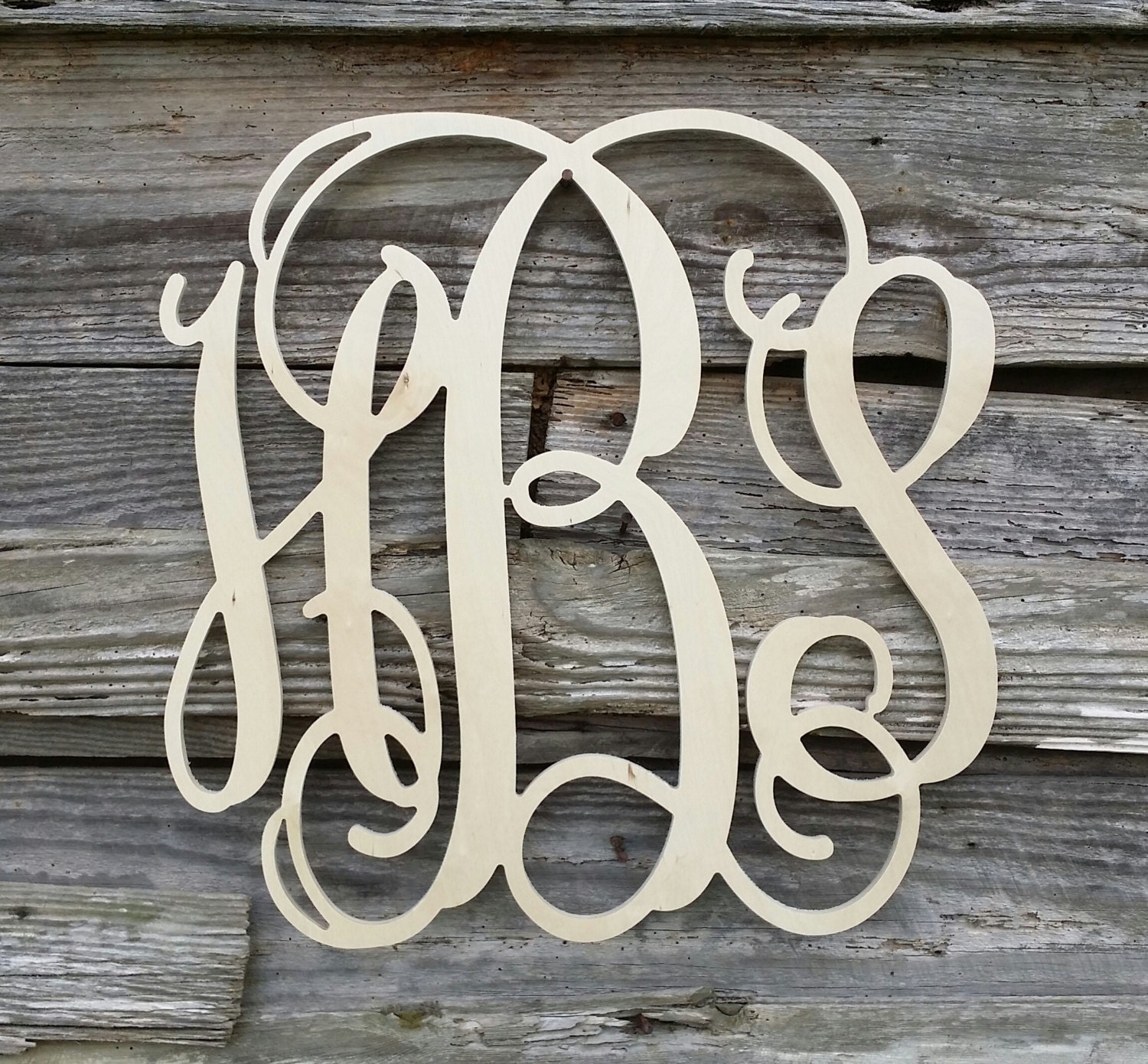 Wooden Monogram Unpainted Wood Monogram Wood Letters