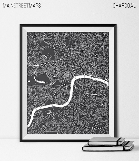 London Map Art Print London City Map of London Art Poster of