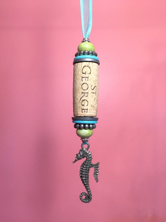 seahorse themed wine cork ornament seahorse themed wine cork ornament