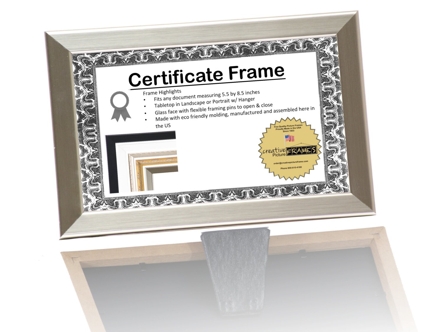Stainless Steel Certificate Frame Business License Frames for