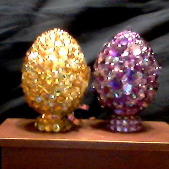 Jeweled Wooden Eggs by HarmonyHerstory on Etsy
