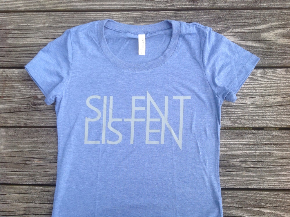 Clearance Sale Womens Tshirt With Silent Listen Design