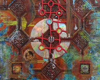 Time Passage II: original mixed media collage