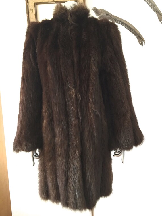 1940s Dramatic Marten Fur Coat